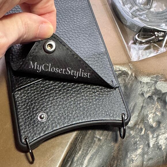 BANDOLIER Black on Black 14 PLUS iPhone Wallet Case Crossbody Set NEW! Unisex - Picture 2 of 10